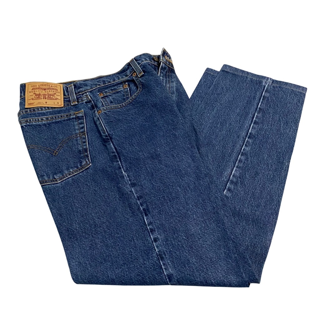 VTG 90s Levi's 560 Loose Fit Straight Leg Jeans Made in USA Stonewash 9 Jr‎ S